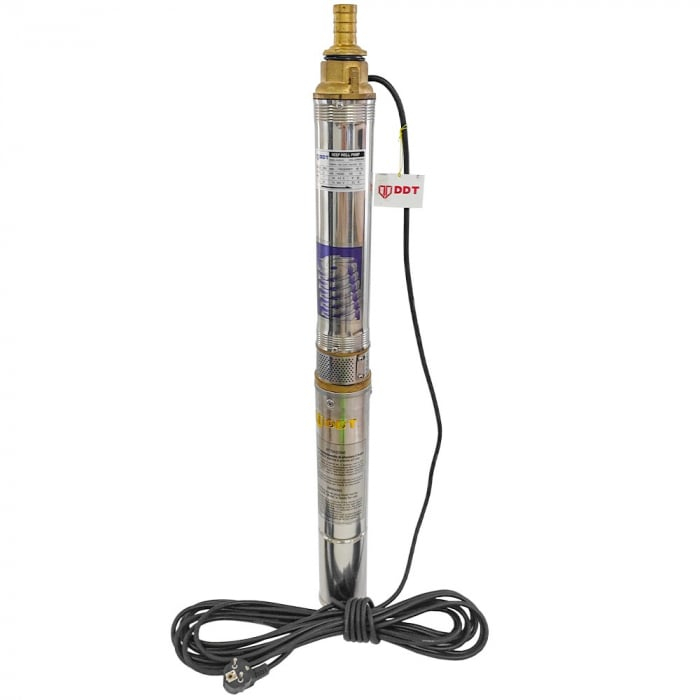 Pachet promo Pompa submersibila, DDT, 3QJD-1.1, 1.1 kW, Inox, 75 mm diametru, 10 turbine + Prescontrol LS6 + supapa de sens si niplu [4]