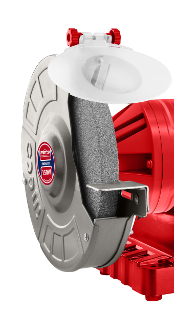 Polizor electric de banc 350W, 200mm (8"), incl. cutie depozitare scule - EBGR83501, EMTOP [3]