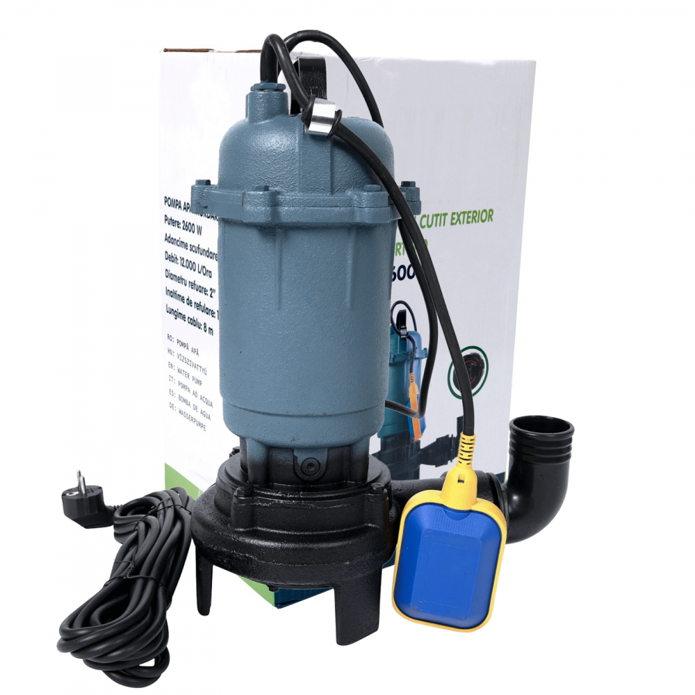 Pompa apa murdara DDT cu tocator exterior si flotor, 2600 W, 12 mc/h, 12 m refulare [2]