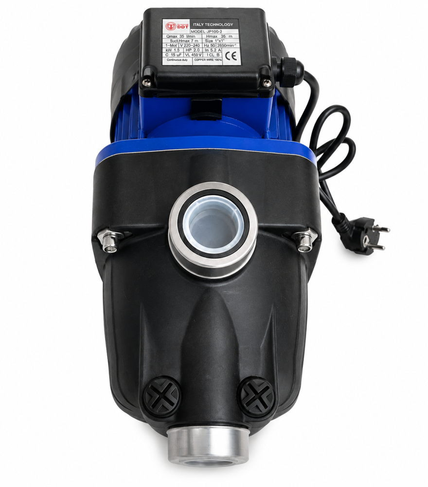 Pompă de apă autoamorsantă DDT Professional JP100-2 – 1,5 kW, 2 CP, 35 m [8]