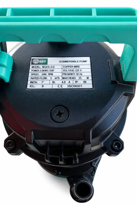 Pompa submersibila apa curata DDT WQDS-0.6 – 0.75HP, 220V, debit 3 m³/h, bobinaj cupru masiv, refulare 25m [12]
