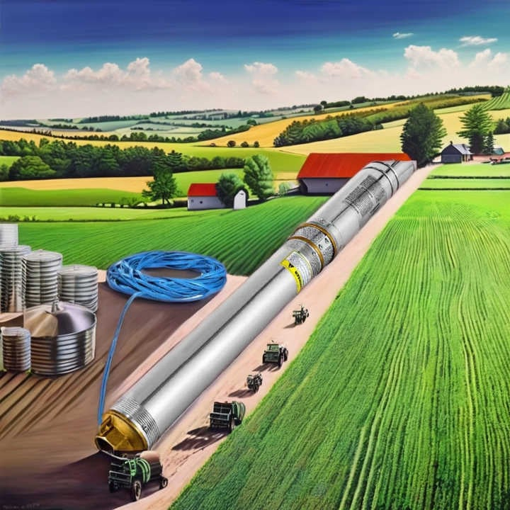 Pompa submersibila multietajata de mare adancime DDT, 4SDM2/8 DDT-0077, 1500 W, apa curata, carcasa inox-fonta,debit maxim 7000 L/h, inaltime maxim 120m, diametru pompa 100 mm, panou comanda, 15m cabl [5]