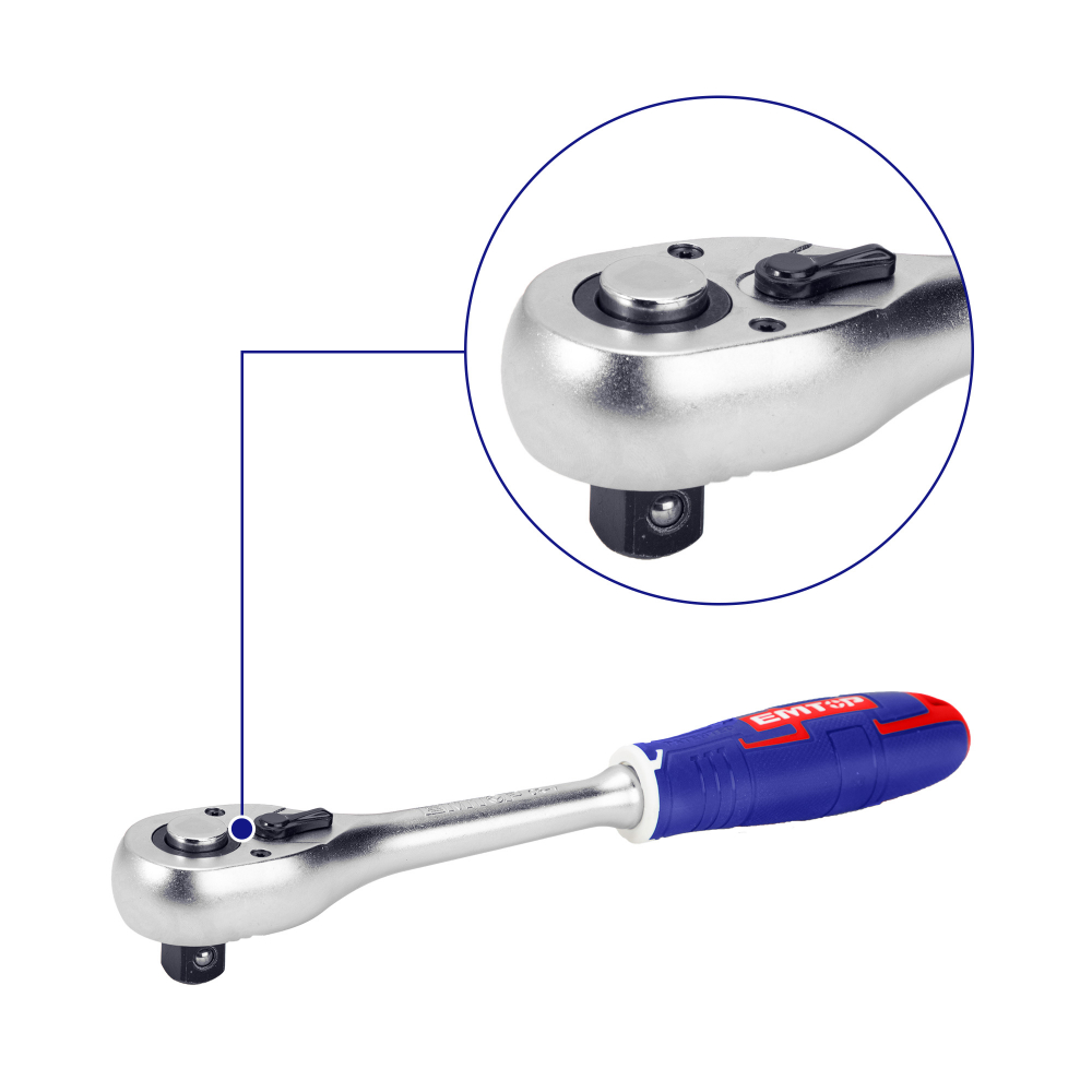 Set tubulare cu clichet 1/4" 14 buc - ESKT14141, EMTOP [4]