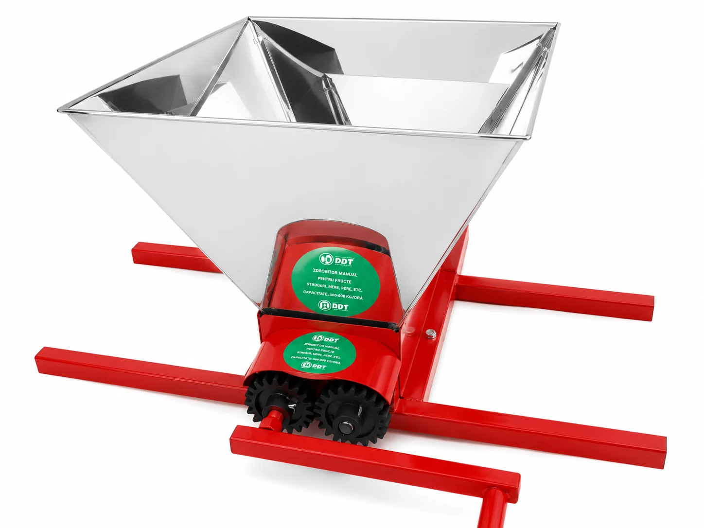 Zdrobitor manual de struguri cuva din Inox, DDT, capacitate maruntire 300 kg/h, cuva 25 l, Inox, Rosu DDT [8]