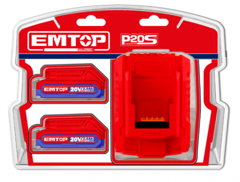 2 x Acumulatori 2.0Ah litiu-ion si incarcator, P20S - ELBCPK1222, EMTOP [2]