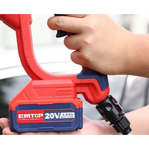 Aparat de spalat cu presiune cu 1 acumulator 4.0AH si incarcator, 24 bari, 6 capete, geanta inclusa - ELPW202501, EMTOP [15]