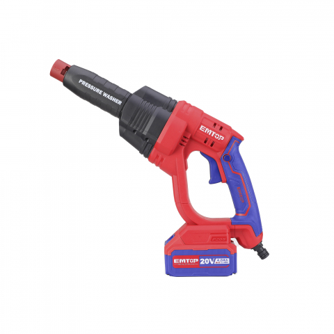 Aparat de spalat cu presiune cu 1 acumulator 4.0AH si incarcator, 24 bari, 6 capete, geanta inclusa - ELPW202501, EMTOP [1]