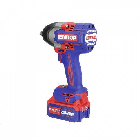 Bormasina de impact si insurubat cu 2 acumulatori 4.0AH, motor fara perii (brushless), 850Nm, cutie de transport - ECiWL2085, EMTOP [3]