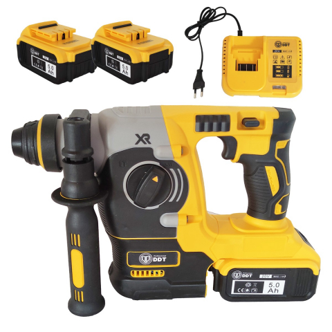 Scule si unelte electrice - Ciocan rotopercutor cu acumulator , DDT-Brushless , 20 V , 5 Ah , 1100 Rpm , 4600 Bpm , Galben