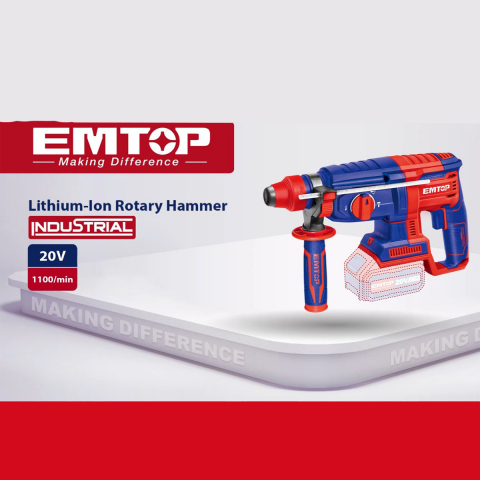 Ciocan rotopercutor fara acumulator si incarcator, 26mm, 4 accesorii - ELRH20228, EMTOP [16]