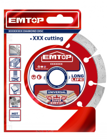 Disc Turbo diamantat 230mm, taiere umeda/uscata, lama 10 mm - EDDC012302, EMTOP [1]