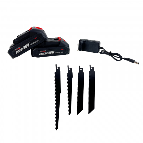 Fierastrau tip sabie cu acumulator DDT CRISTAL 36V, Viteza Variabila , Adancime de Taiere 115mm Lemn, 8mm Otel, 12mm Aluminiu, 2 baterii + încarcator, valiza de transport [5]