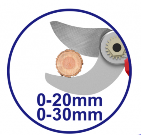 Foarfeca dreapta cu 1 acumulator 2.0AH, 20-30mm, cutie de transport - ELSL203051, EMTOP [1]