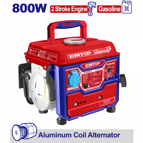 Generatoare benzina - Generator pe benzina 800W, rezervor 4L - EGGRR0821, EMTOP
