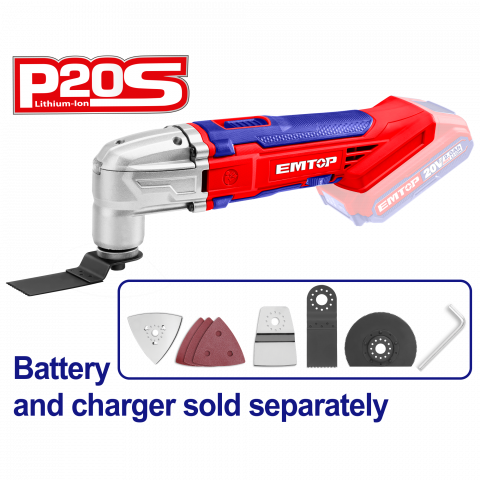 Bricolaj - Instrument multifunctional fara acumulator si incarcator, 6 viteze, 8 accesorii - ELMF2022, EMTOP