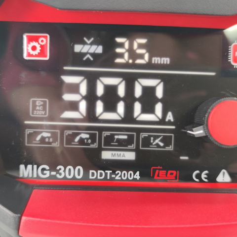 Invertor/Aparat de sudura MIG/MMA DDT PROFESIONAL cu Electrozi si Sarma, 220 V, 300A + 3 Role Sarma 0.8-1.0 mm [4]