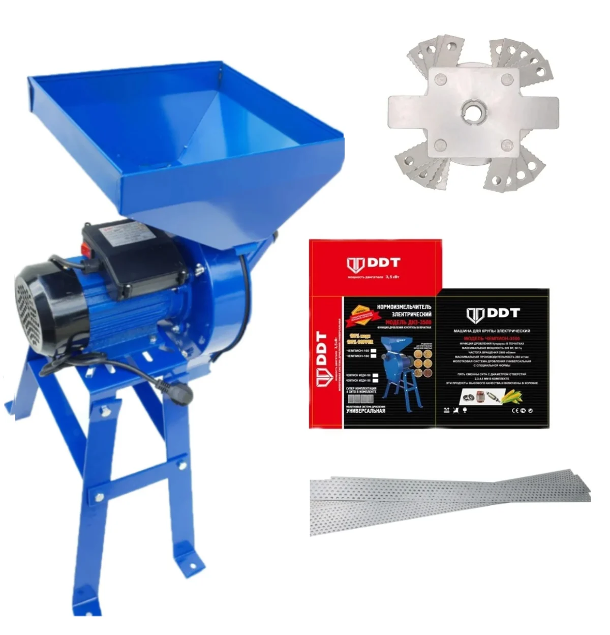 Mori Electrice Cereale si Uruiala - Moara electrica cu Suport pentru cereale, boabe si stiuleti porumb, DDT, 3500 W, 3000 rpm, 200 Kg/h DDT