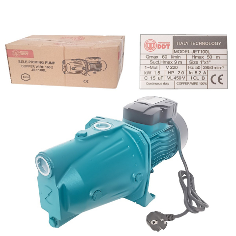 Pachet promo Pompa de suprafata, DDT, JET100L, 1500 W, Fonta, Bobinaj 100% cupru + Presostat electronic automat DDT LS1, 1.1kW, 10 bar [3]