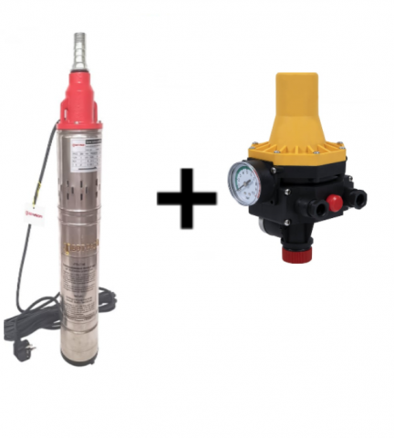 Produse noi - Pachet promo Pompa submersibila, Bobinaj 100% cupru, DDT-PROFI, QGD120-1.2 , 1.2 kW, Inox + Fonta, 3 m³/h, 120 m + Prescontrol LS6