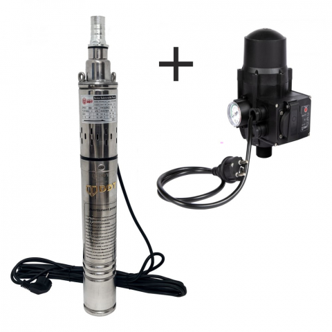 Pachet promo Pompa submersibila, DDT, 3QGD 0.75 kW, Inox, 75 mm diametru + Presostat electronic automat, DDT, LS-4 [1]