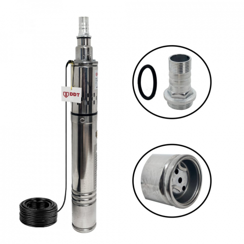 Pachet promo Pompa submersibila, DDT, 3QGD 0.75 kW, Inox, 75 mm diametru + Presostat electronic automat, DDT, LS-4 [3]