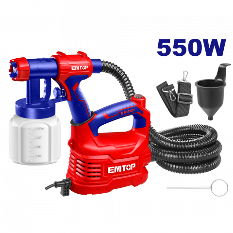 Pistoale de vopsit - Pistol de vopsit 550W, capacitate 800ml - ESGN50001, EMTOP