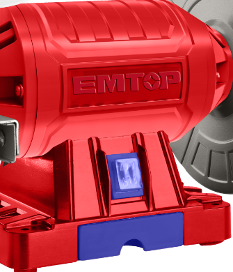 Polizor electric de banc 350W, 200mm (8"), incl. cutie depozitare scule - EBGR83501, EMTOP [1]