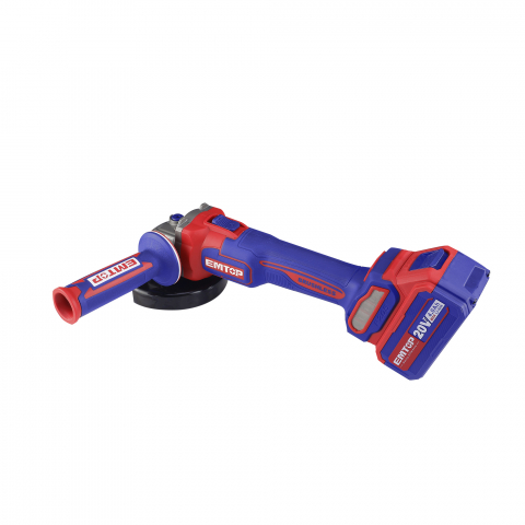 Polizor unghiular cu 2 acumulatori 4.0Ah, motor fara perii (brushless), 115mm, 10 discuri incluse - ELAG211542, EMTOP [5]