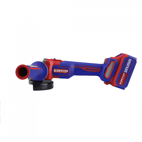 Polizor unghiular cu 2 acumulatori 4.0Ah, motor fara perii (brushless), 115mm, 10 discuri incluse - ELAG211542, EMTOP [2]