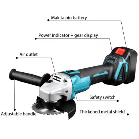 Polizor Unghiular pe Acumulator DDT-CRISTAL , 24V/4Ah, Motor Brushless, 820W, 8500 rot/min [7]