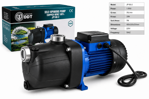 Pompe de suprafata - Pompă de apă autoamorsantă DDT Professional JP100-2 – 1,5 kW, 2 CP, 35 m