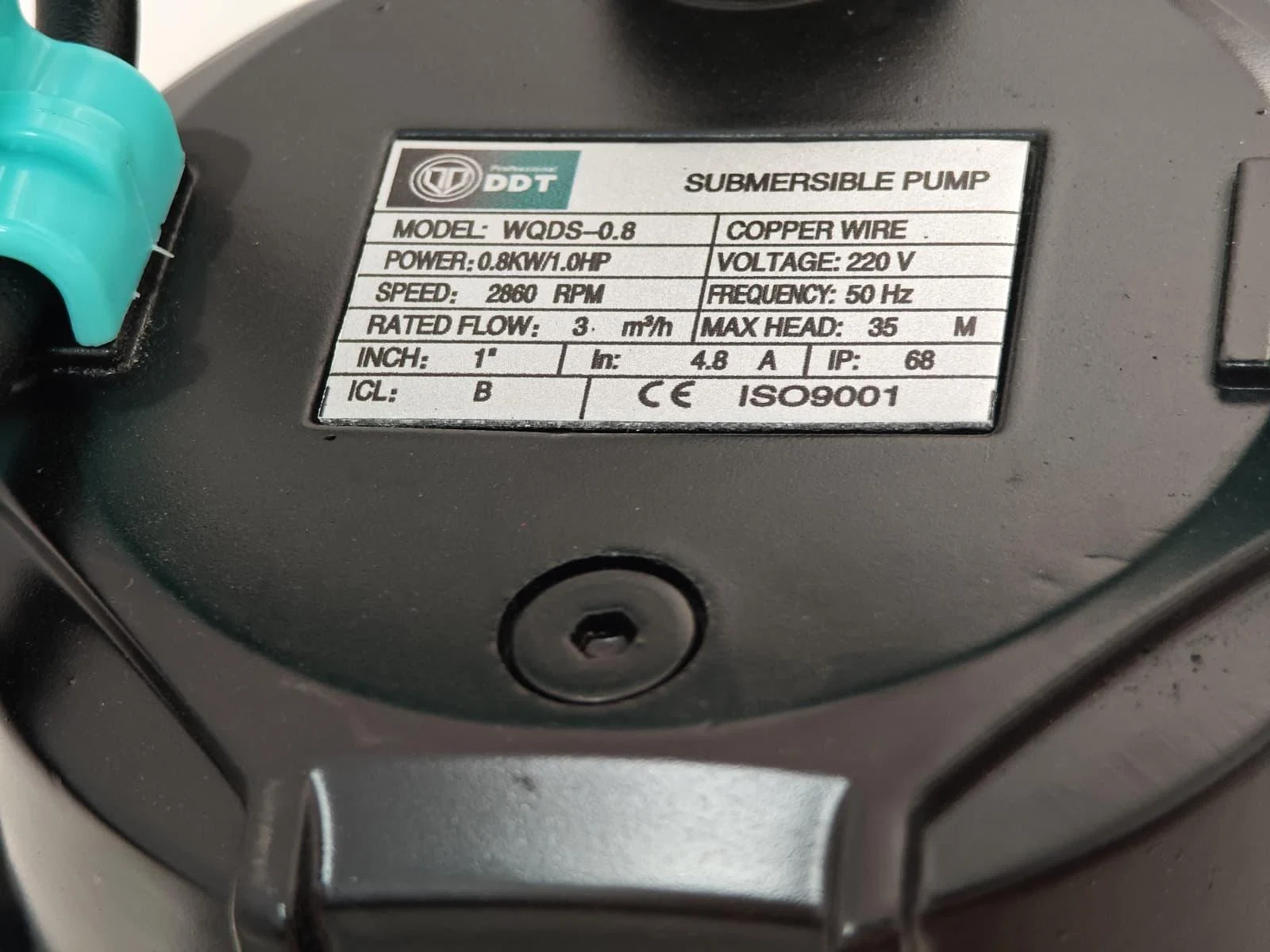 Pompa submersibila apa curata DDT WQDS-0.8 – 1.0HP, 220V, debit 3 m³/h, bobinaj cupru masiv, refulare 35m [5]