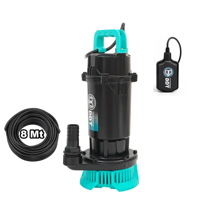 Pompa submersibila cu plutitor pentru apa curata DDT WQDS-0.4 – 0.5HP, 220V, debit 1.5 m³/h, bobinaj cupru masiv, refulare 18m [9]