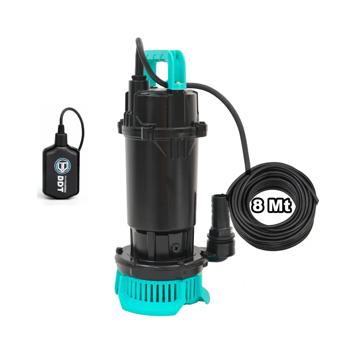 Pompa submersibila cu plutitor pentru apa curata DDT WQDS-0.4 – 0.5HP, 220V, debit 1.5 m³/h, bobinaj cupru masiv, refulare 18m [16]