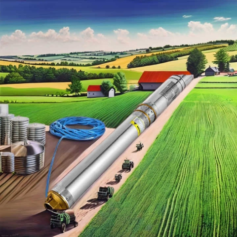 Pompa submersibila multietajata de mare adancime DDT, 4SDM2/8 DDT-0077, 1500 W, apa curata, carcasa inox-fonta,debit maxim 7000 L/h, inaltime maxim 120m, diametru pompa 100 mm, panou comanda, 15m cabl [4]