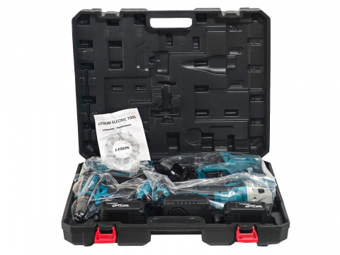 Trusa 4 piese cu 3 ACUMULATORI, autofiletanta, rotopercutor, polizor unghiular, bormasina impact, 24V, 4Ah [14]