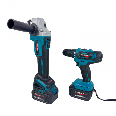 Trusa Profesionala 2 în 1 DDT CRISTAL – Masina de Gaurit + Polizor unghiular, 36V, 2x Baterii, Incarcator Rapid [2]