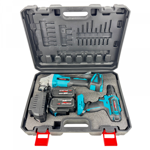 Trusa Profesionala 2 în 1 DDT CRISTAL – Masina de Gaurit + Polizor unghiular, 36V, 2x Baterii, Incarcator Rapid [8]