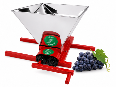 Zdrobitor manual de struguri cuva din Inox, DDT, capacitate maruntire 300 kg/h, cuva 25 l, Inox, Rosu DDT [1]
