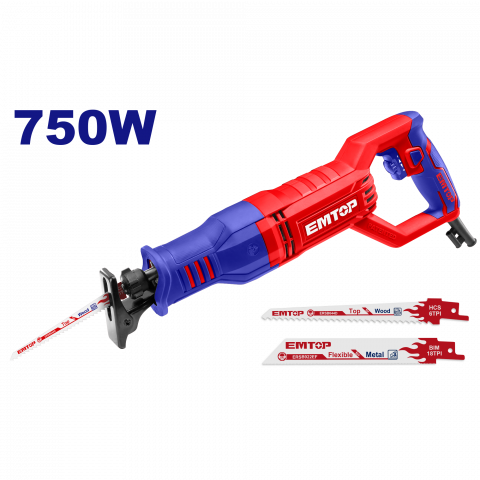 Scule & unelte - Fierastrau electric tip sabie EMTOP ERSW8001, Putere 750 W, Design ergonomic, Pentru taieri rapide