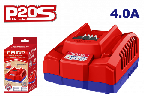 Scule si unelte - Incarcator baterie 4.0AH, universal compatibil cu produsele P20S - EFCR20411E, EMTOP