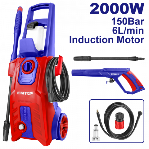 Aparate spalat cu presiune - Aparat de spalat cu presiune 2000W, 150 bar, 6L/min, furtun 5m - EHPW2001, EMTOP