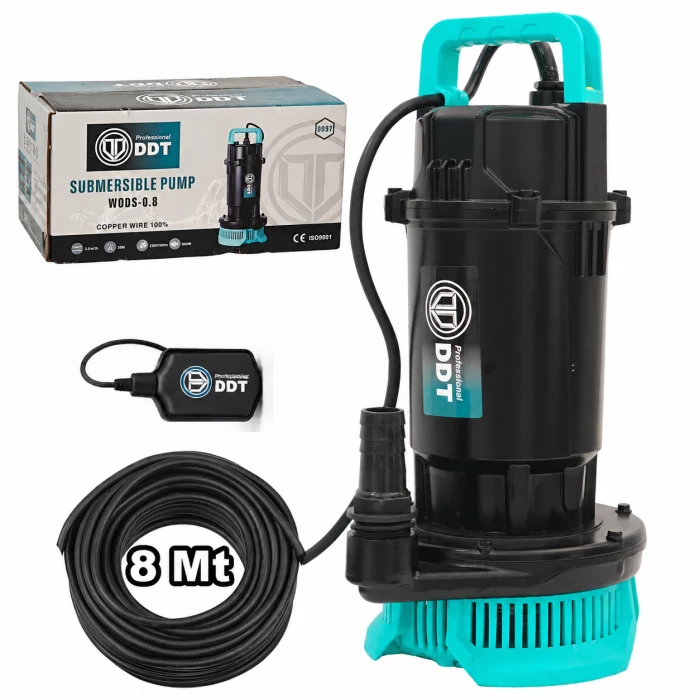 Gradina & balcon - Pompa submersibila apa curata DDT WQDS-0.8, Cu plutitor, Putere 1.0 CP, Debit 3 mc/h, Bobinaj cupru masiv