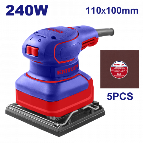 Scule si unelte - Slefuitor electric cu vibratie, 240W, baza 110x100mm - EFSR24101, EMTOP