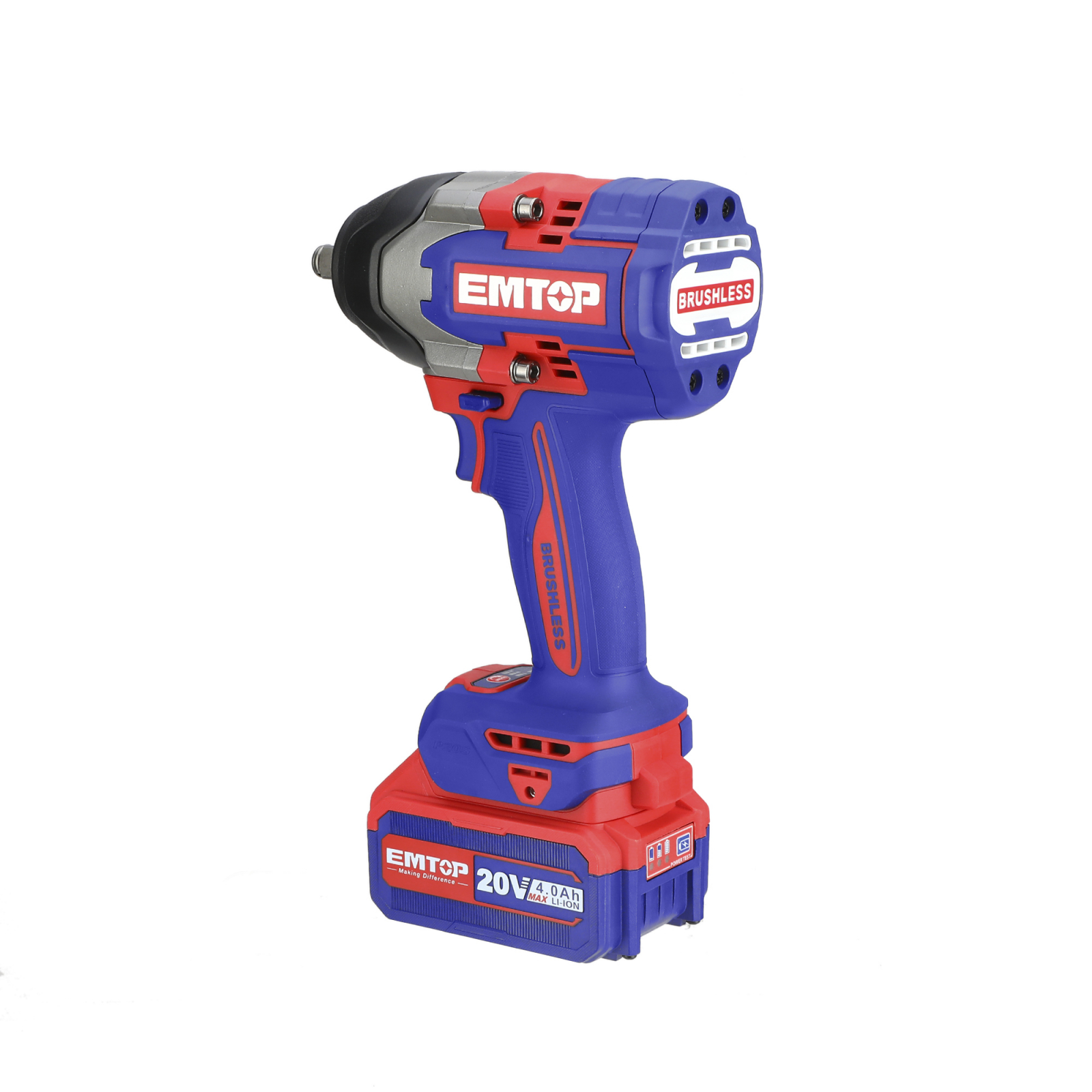 Bormasina de impact EMTOP ECiWL2085, Motor brushless, Cuplu 850 Nm, 2 acumulatori 4.0 Ah, Cutie transport [3]