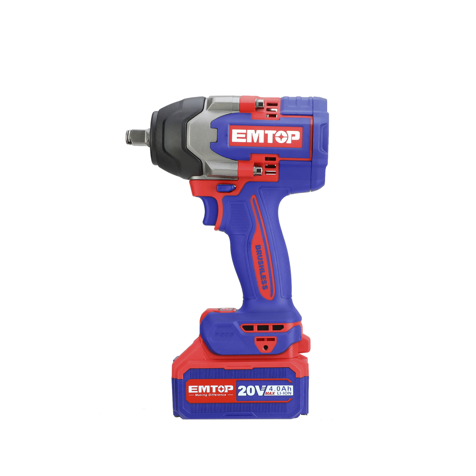 Bormasina de impact EMTOP ECiWL2085, Motor brushless, Cuplu 850 Nm, 2 acumulatori 4.0 Ah, Cutie transport [2]