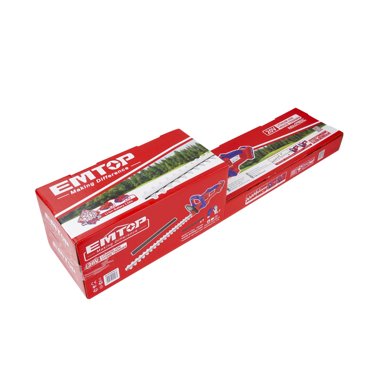 Trimmer gard viu cu 1 acumulator 2.0AH, lama 460mm, manusi protectie - ELHT204611, EMTOP [2]