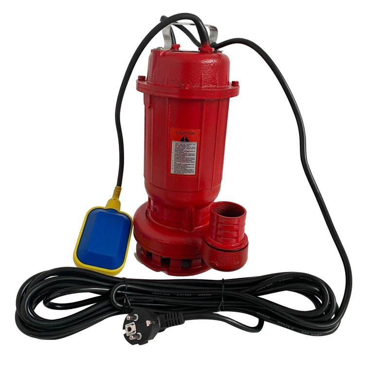Pachet promo Pompa apa murdara din fonta DDT rosie WQD10 cu plutitor, 1100 W, 15 m³/h + Furtunul de pompier 2'' 20 m, 8 bari, cu cuple [1]