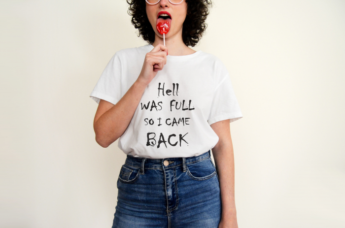 Model tricou "Hell was FULL..." [2]
