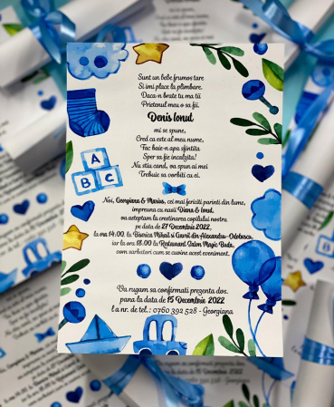 Invitatii Botez - Invitatie Botez Blue